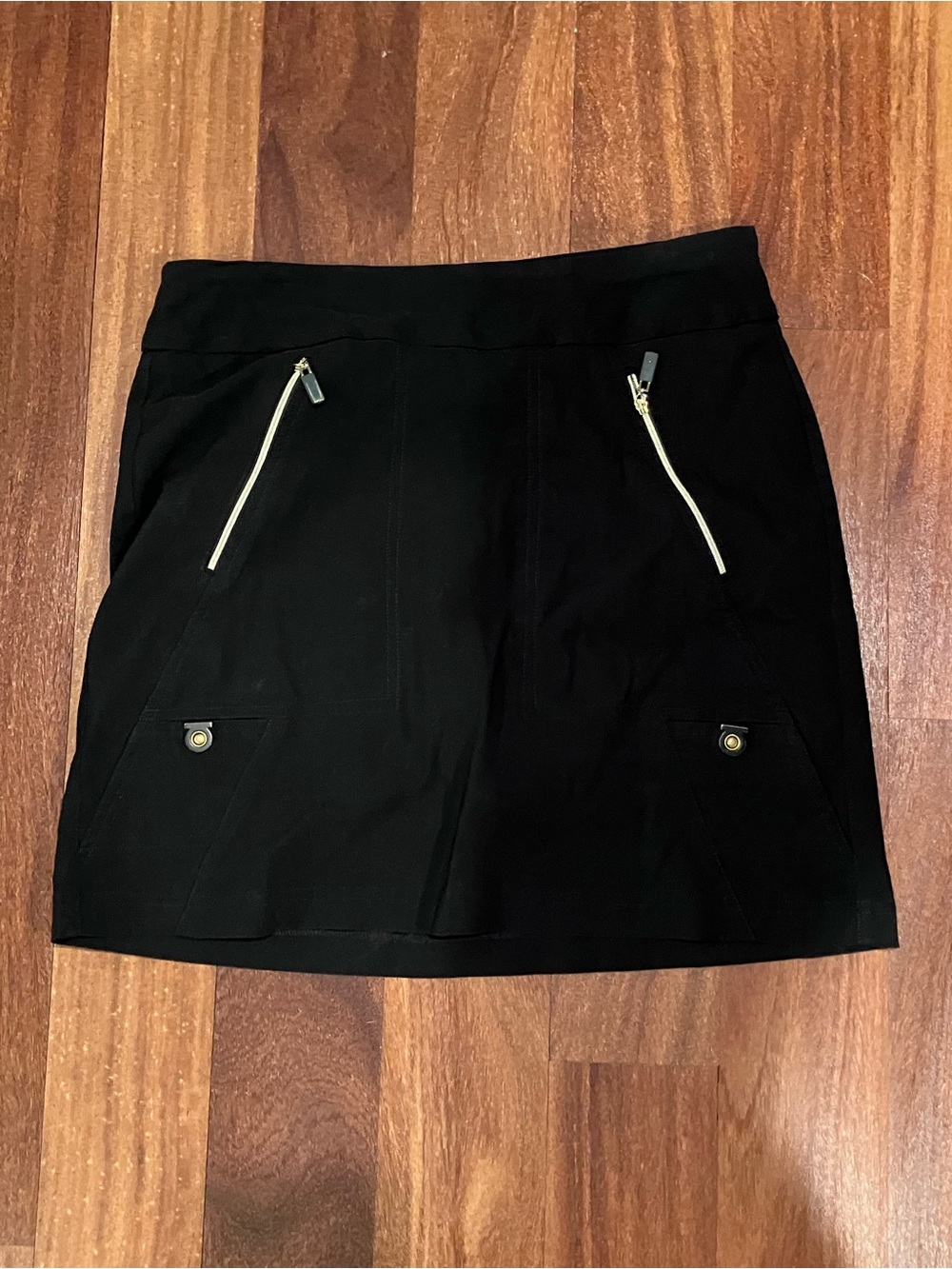 jamie sadock Black Athletic Skirt with Gold Zippers